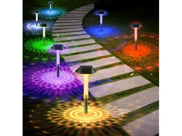 ALEPOD Color Changing Solar Pathway Lights, 8 Pk