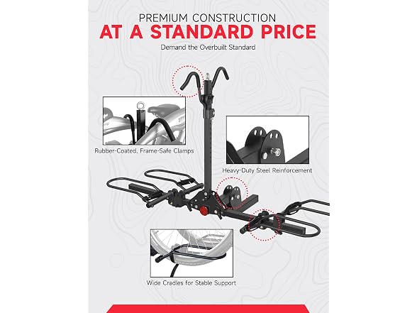 Young 200lb 2-Bike Hitch Rack Easy Fold