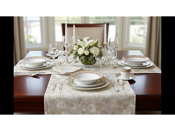 Lorren Home Trends 24 Piece Bone China Dinnerware Set