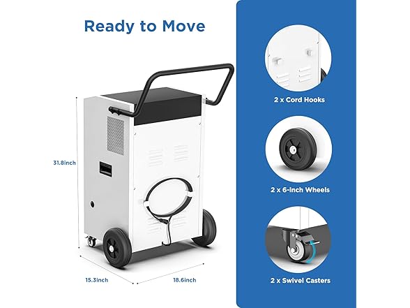 Moiswell 240 Pints Commercial Dehumidifier