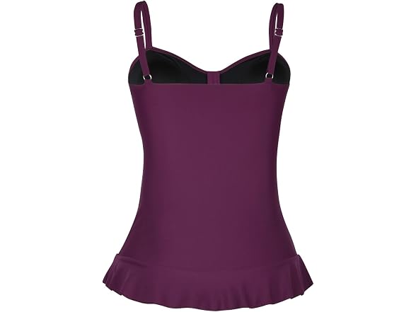 Hilor Women (10) 50's Retro Ruched Tankini Hem Top