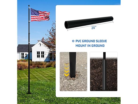 NELXINJO 20FT Flag Pole Kit (Your Choice)