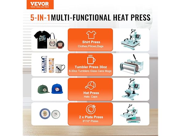Heat Press Machine, 12 x 15 inch, 5 in Coating