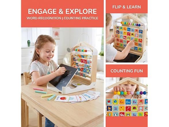 Hape Alphabet Learning Pack & Chalkboard Set for Toddlers