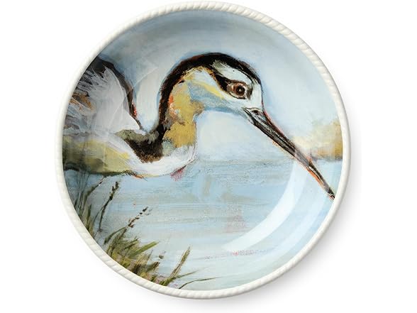 Coastal Birds 9-Inch SOUP/CEREAL BOWLS SETof 4