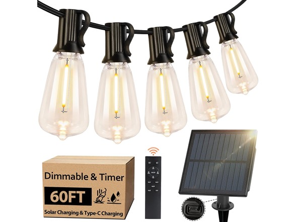 Bosceos Solar Outdoor String Lights Waterproof