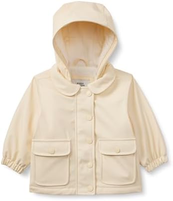 Amazon Essentials x Sofia Grainge Toddler Girls' Water-Repellent Rain Jacket, Pale Yellow, 4T