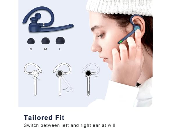 HEIBAS Bluetooth Headset (Blue)