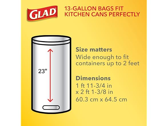 Glad Tall Kitchen Trash Bags 13Gal