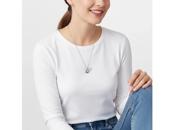 Moissanite Diamond Kitty Charm Necklace