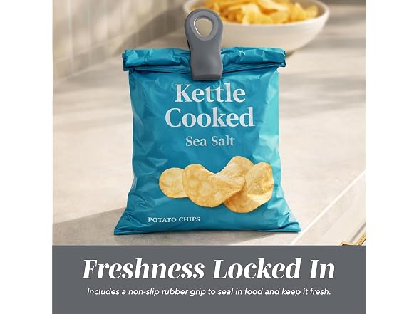 COOK WITH COLOR Bag Clips with Magnet-(Grey, Pack of 20)