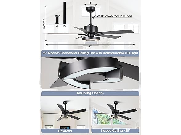52‘’ Bedroom Ceiling Fans