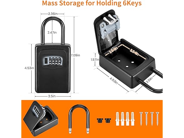 Fayleeko Wall Mounted, Portable Lock Box