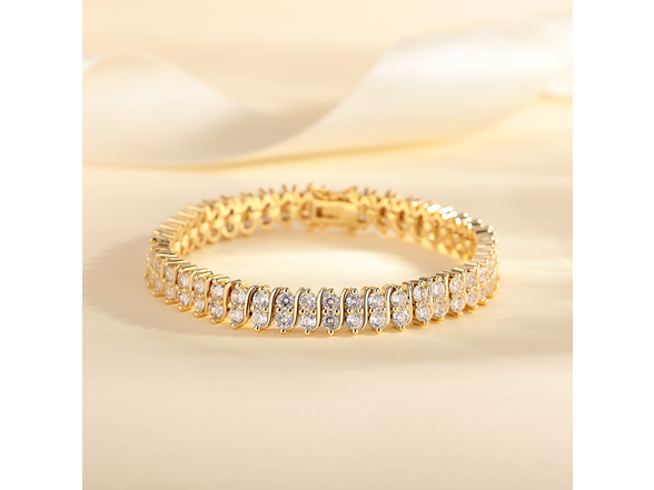 18K Simulated Diamond Tennis Bracelet