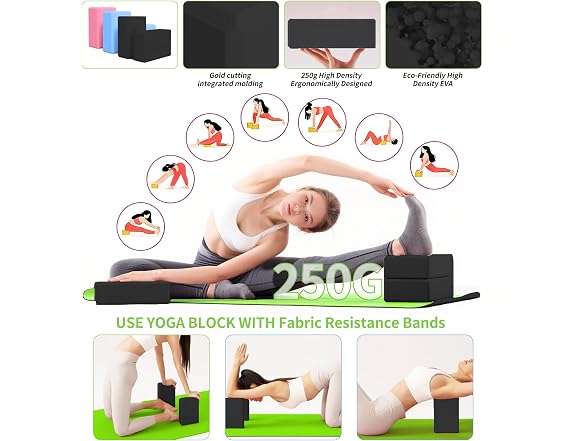 DICYWUDI Black Yoga Mat Starter Kit