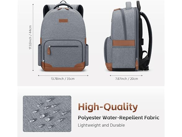 RealCool 15.6-17.3" Laptop Backpack, 31L Water Resistant Travel Bag
