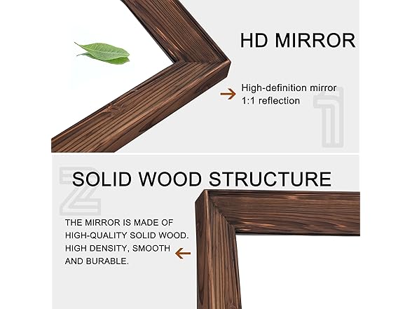Trvone Solid Wood Frame Floor Mirror 65"x22