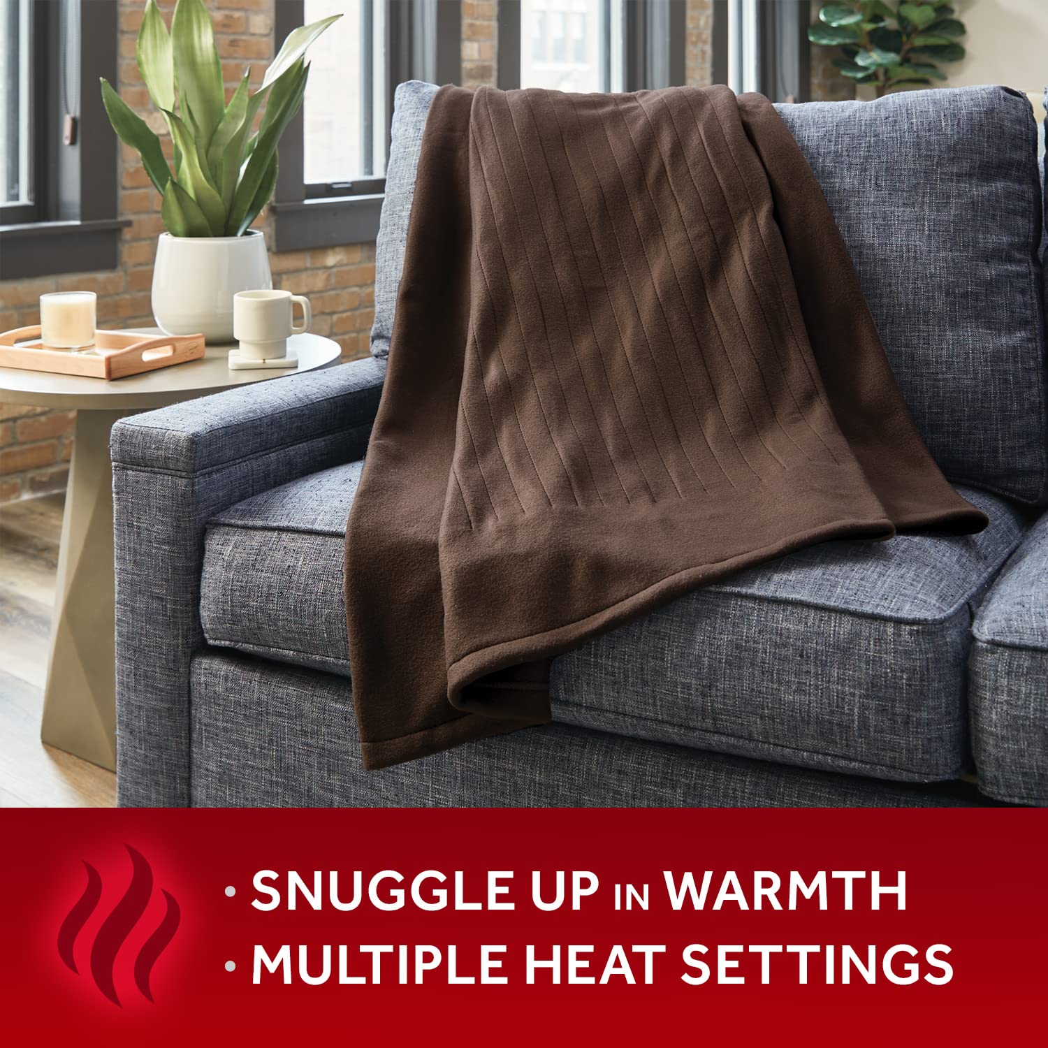 Sunbeam Heated Personal Throw - Walnut - Gallery 12