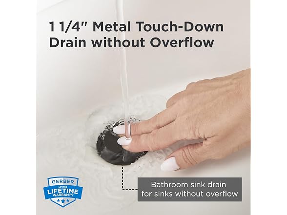 Gerber 1-1/4 in. Touch-Down Bathroom Sink Drain Black