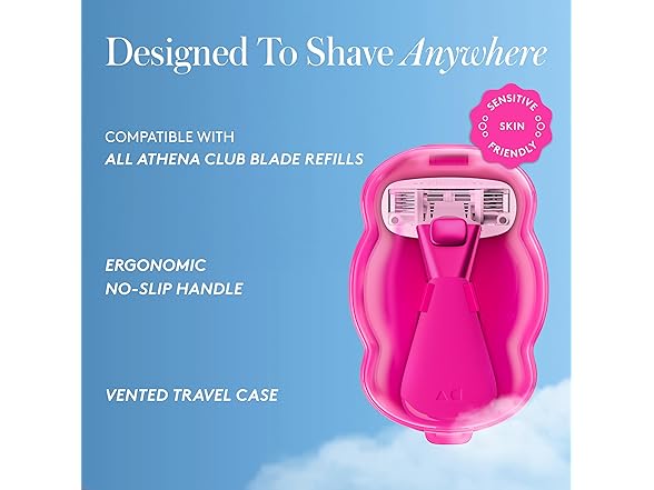 Athena Club Women's Mini Travel Razor Shave Kit