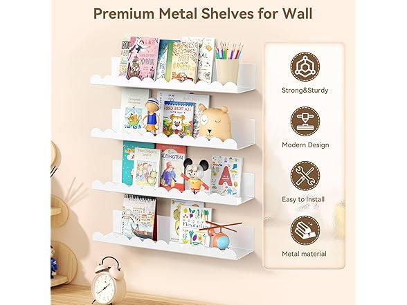 Nursery Book Shelves 4 Pack