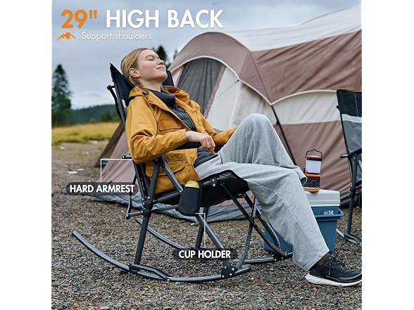 Portal Grey/Black Rocking Camping Chair