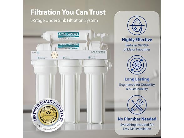 APEC Water WQA 5-Stage Under Sink Water Filter System