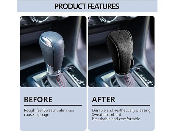 WONZTHWD AAP-Auto-098 Leather Car Gear Shift