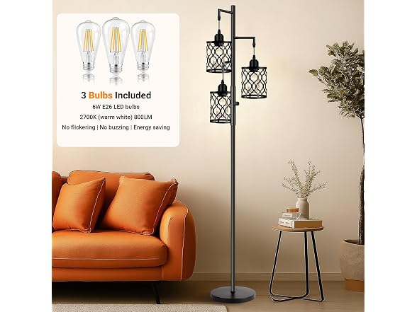 ROTTOGOON Dimmable Farmhouse Floor Lamp