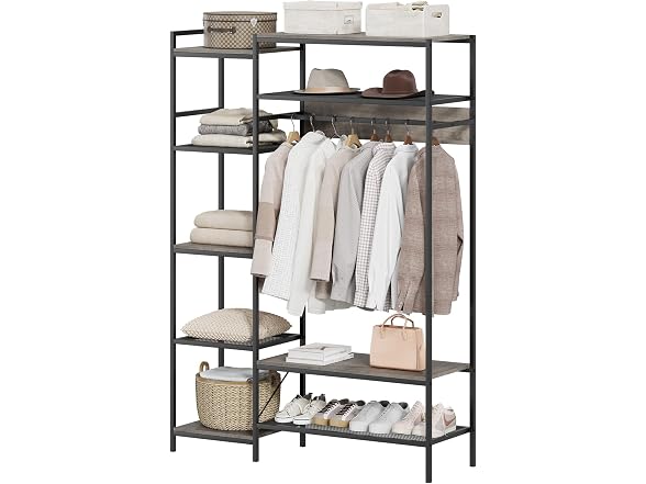 IDEALHOUSE 5-Tier Portable Clothing Rack