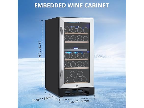Metal Built-in Single Door Wine Cooler 26 Bottles 