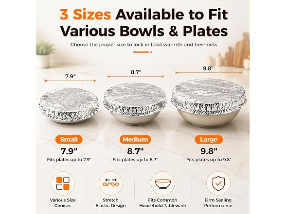 Ufimcit 100pcs Aluminum Foil Food Covers
