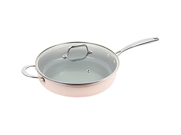 Goodful Ceramic 4Qt Deep Saute Pan w/Lid