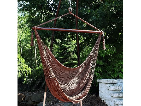 Sunnydaze Outdoor Hammock Chair Swing Mocha Brown - Gallery 7