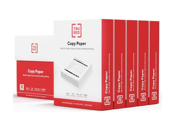 TRU RED Copy Paper, 8.5" x 11" Sheet Size