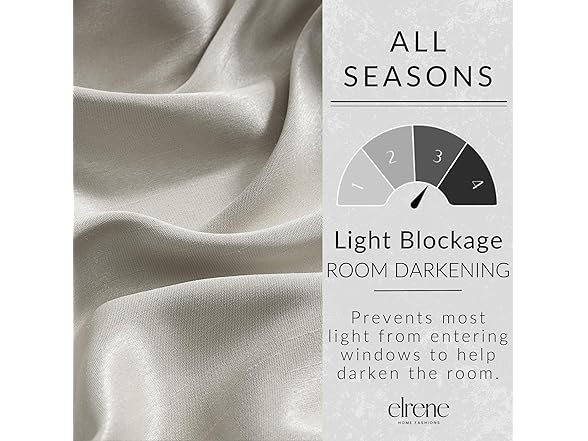 Elrene Room Darkening Panel 52x84 Silver