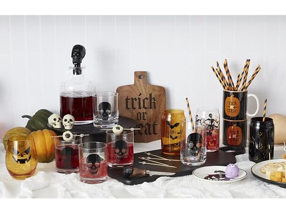 Oneida Vintro Halloween Can Cooler Glasses, 16oz, Set of 4
