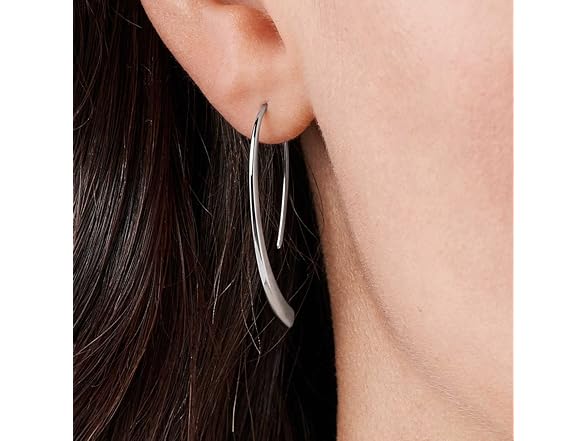 Skagen Women's Minimalist Silver Stainless Steel Drop Earrings