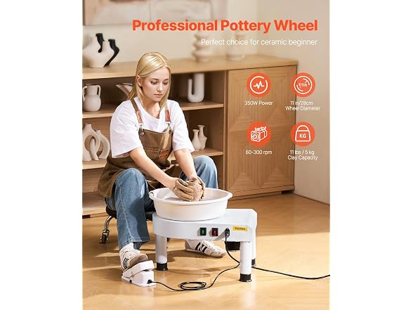 VEVOR Pottery Wheel, 11in Ceramic Wheel