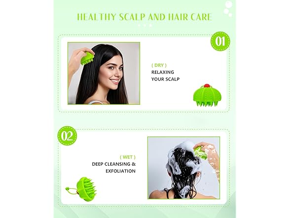 ROMI FLORIA Silicone Scalp Massager Shampoo Brush