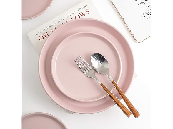 Stone Lain 32-Piece Dinnerware Set, Pink