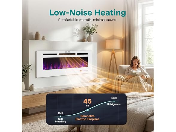 Pyle SereneLife 50 Inch Electric Fireplace