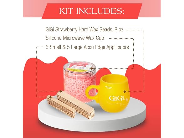 GiGi Strawberry Microwave Hard Wax Kit 8 oz