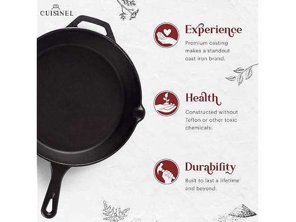 Cast Iron Skillet + Grill Press Set 12"
