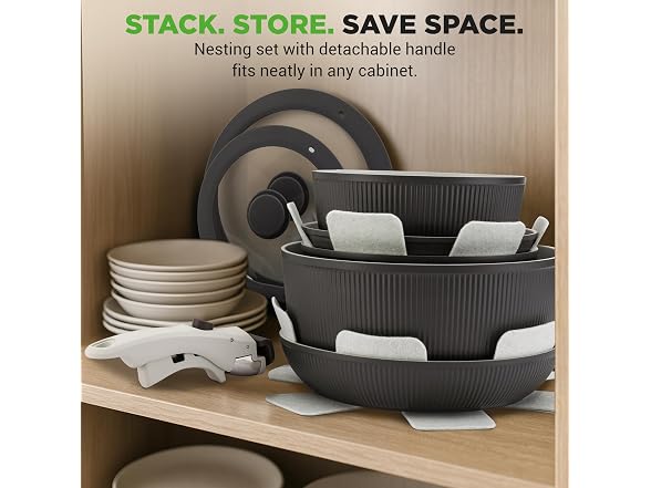 NutriChef 18-Piece Ceramic Cookware Set