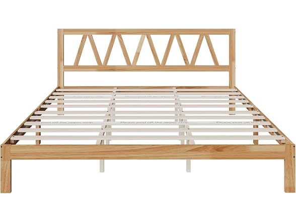 Novilla 12 Inch Solid Wooden King Size Bed Frame