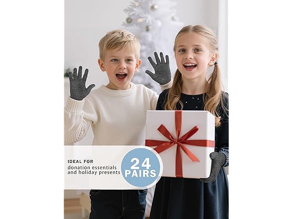 24 Pack Kids Stretchy Winter Gloves
