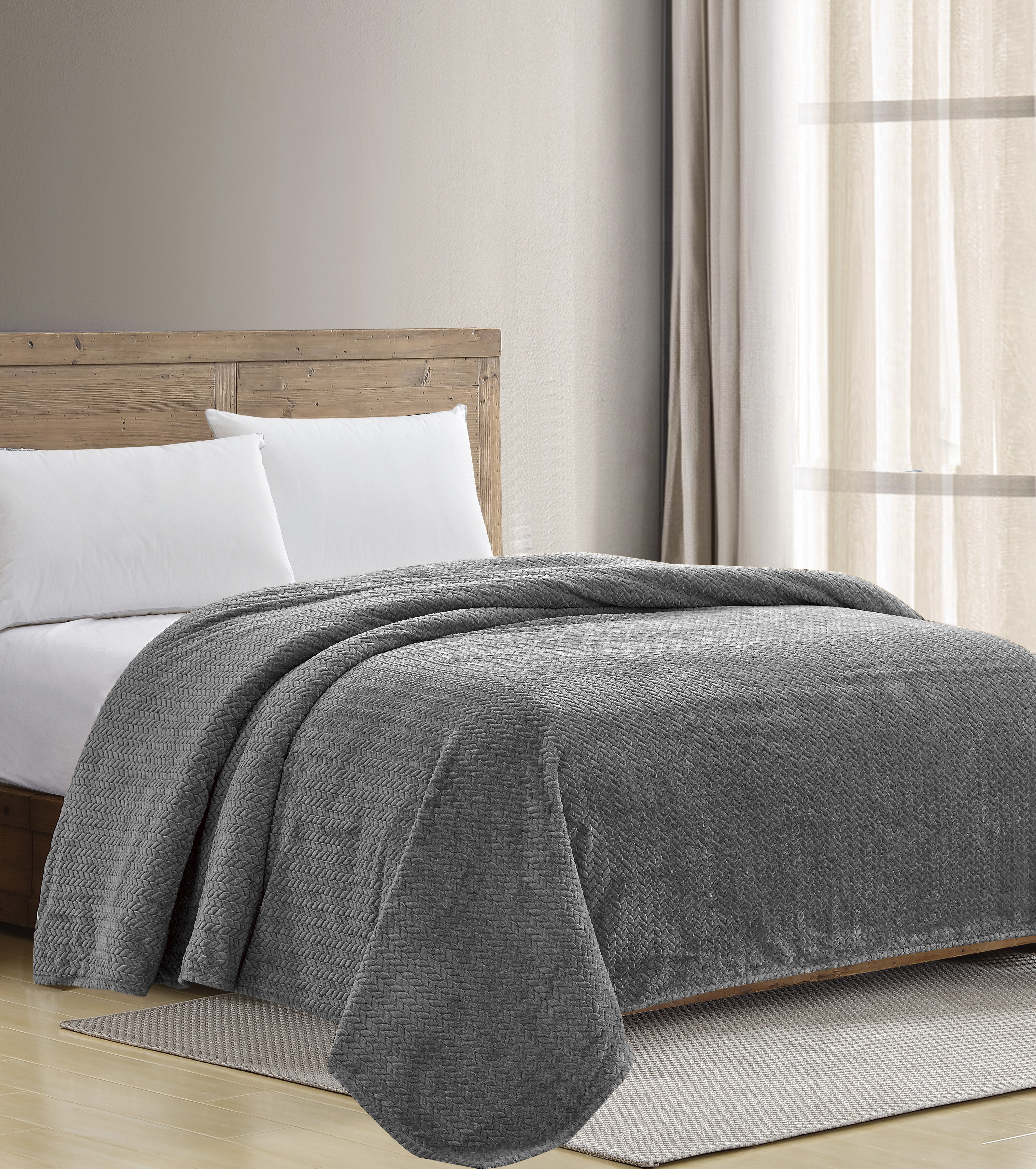 Chevron Braided Queen Blanket 86" x 86" - Gallery 16