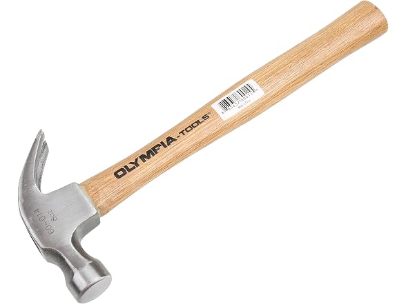 Olympia Tools Claw Hammer, 60-014, 8 Ounce,Silver