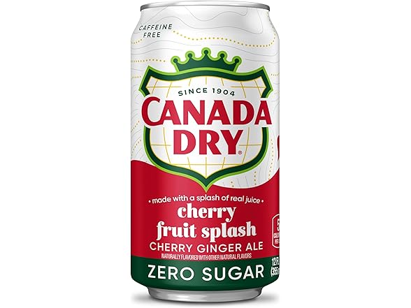 12PK Canada Dry Zero Sugar Cherry Ginger Ale